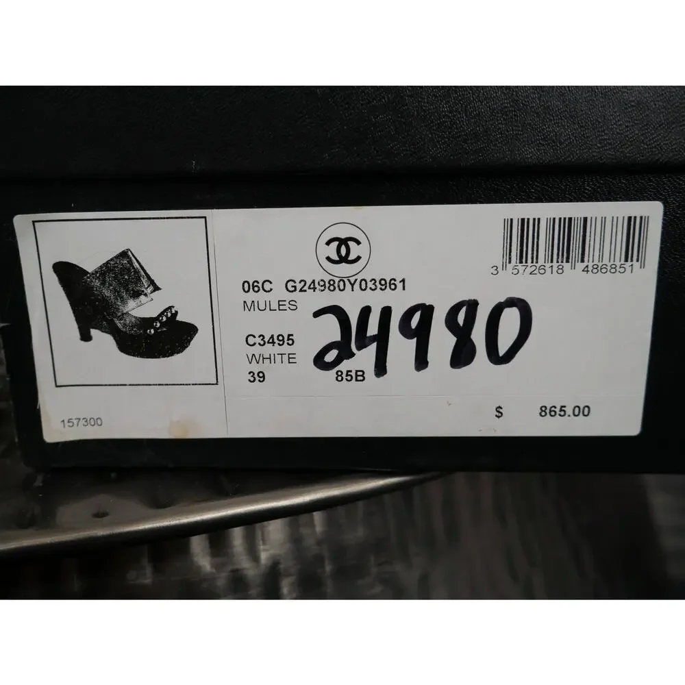 RARE 2 DIE 4 Chanel Pearl Tuxedo Heels! with box & paperwork 9